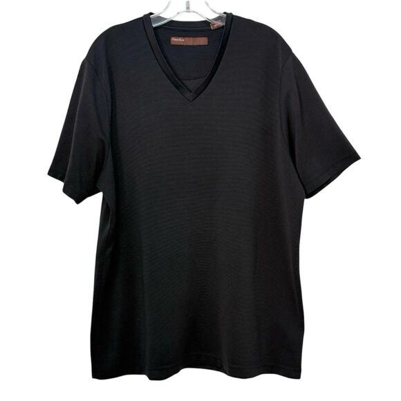 Perry Ellis Men’s Black T Shirt V-Neck Short Sleeve Size XL - Picture 1 of 12